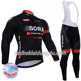 Set Langarmtrikot + Trägerhose Lange 2017 Bora-Hansgrohe Damen Winter Thermal Fleece N003